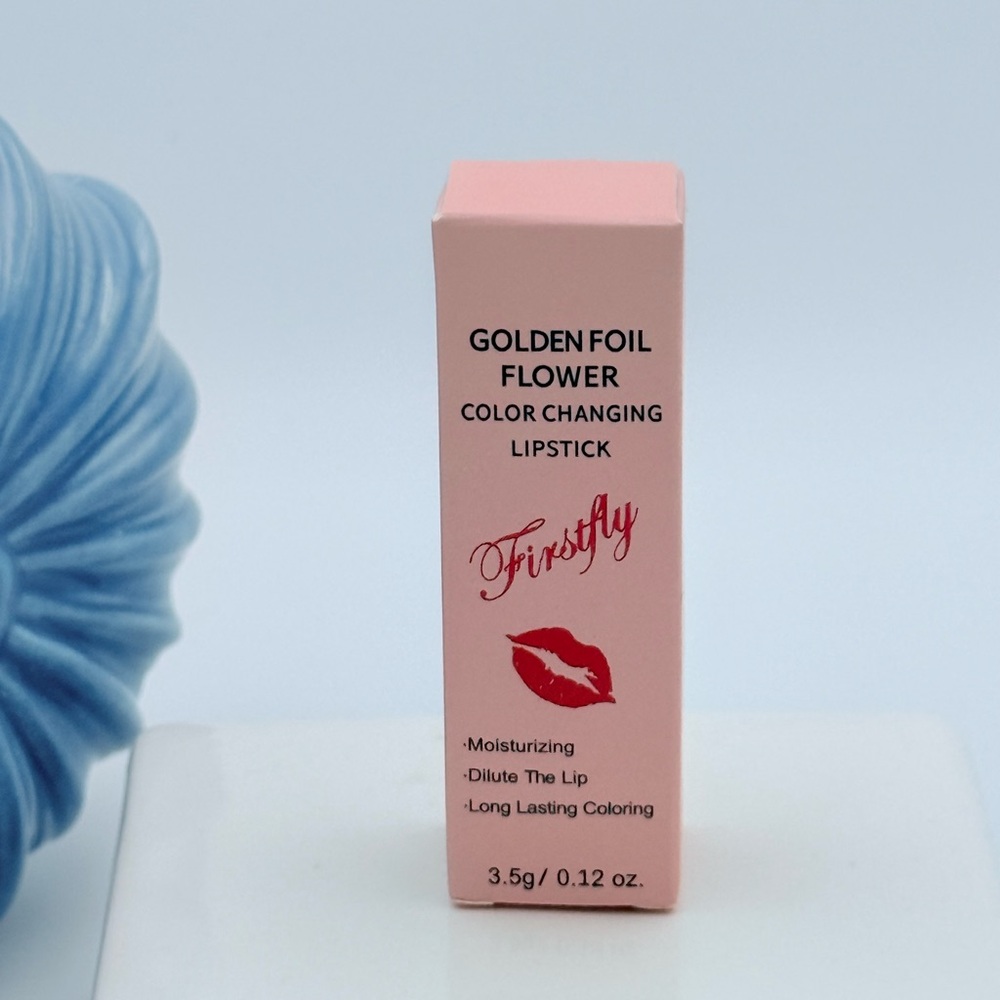 Golden Foil Flower Color Changing Lipstick - Pink NIB